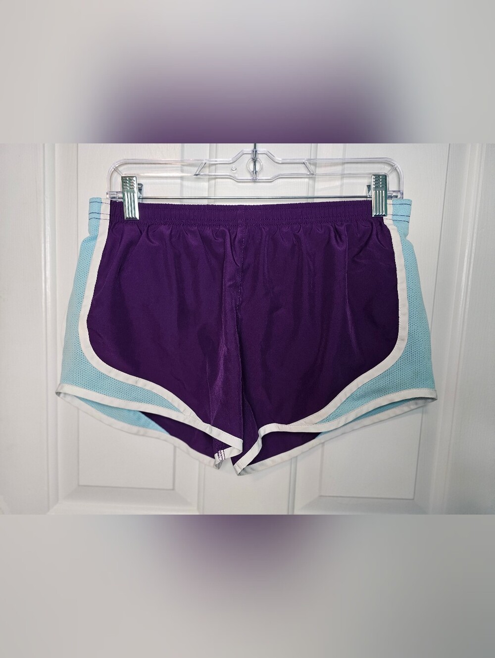 Arizona Purple Athletic Shorts with White Trim Blue Mesh Sides Jr's Size M